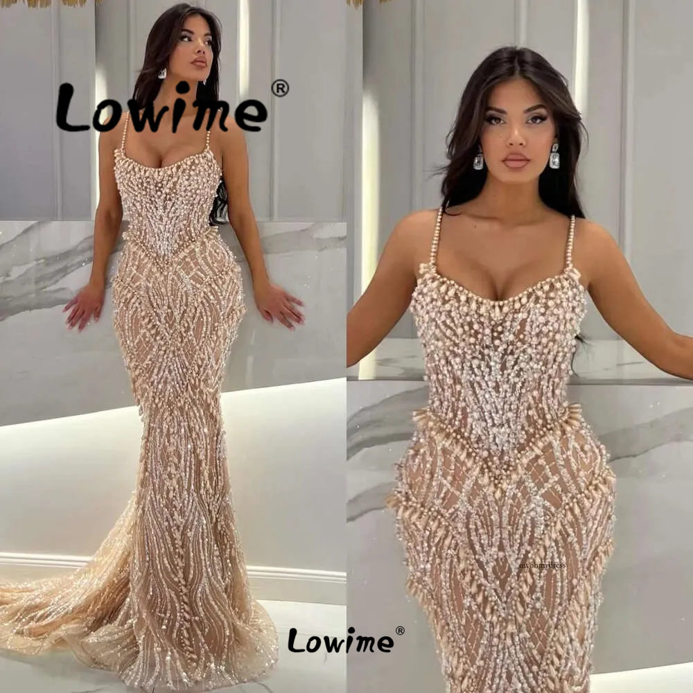 Glitter Tablecloth - Champagne Pearl Prom Dress Mermaid Spaghetti