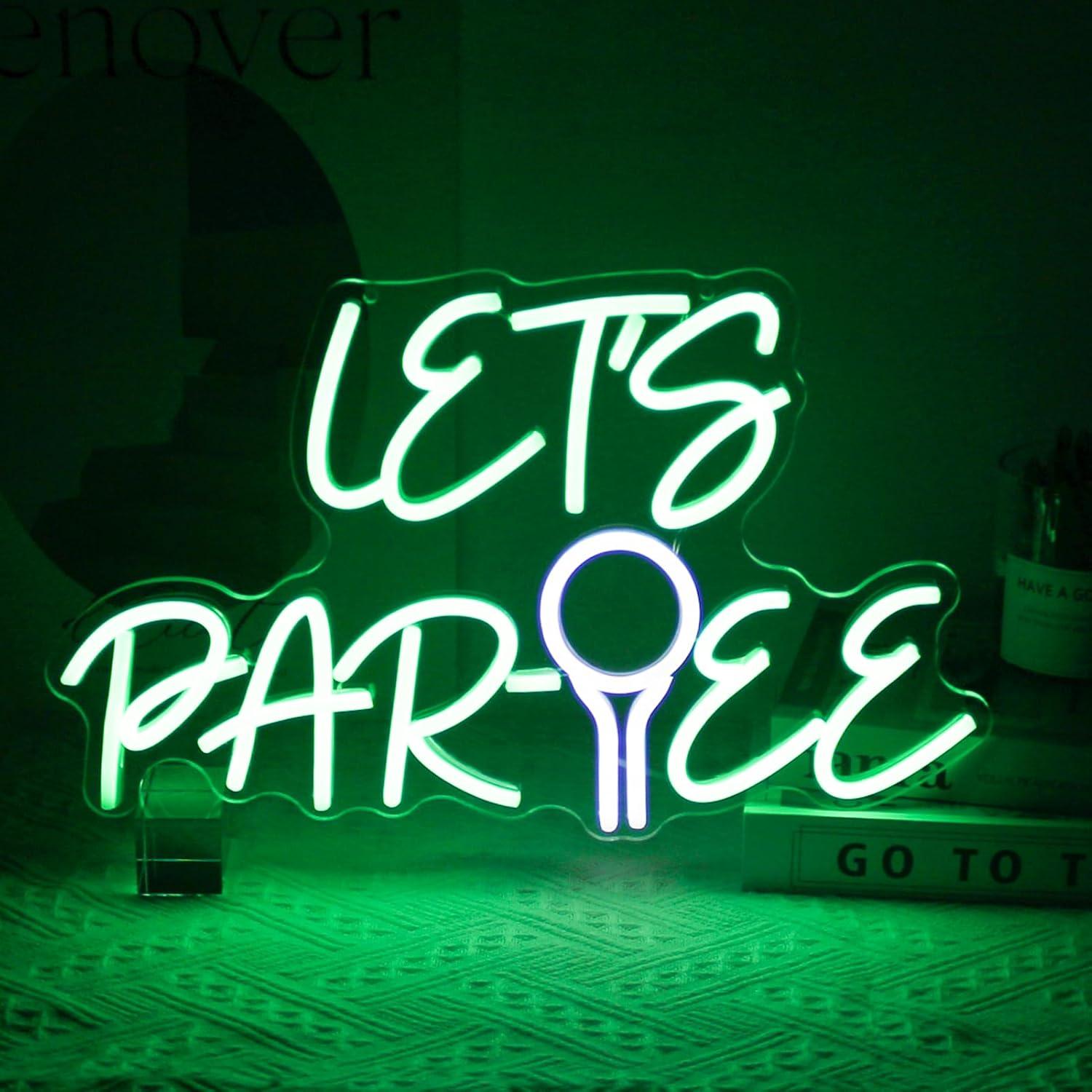 Let's Par Tee Neon Sign Golf B - Neon Sign Party avaliação e preço