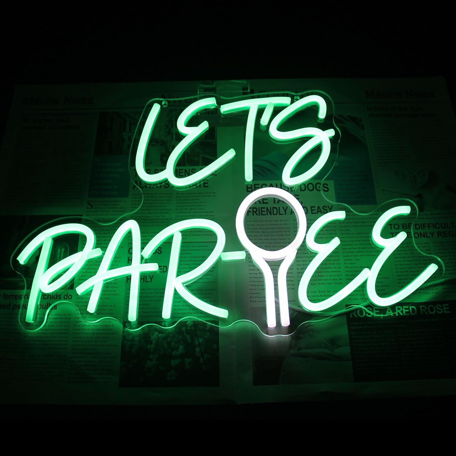 Let's Par Tee Neon Sign Golf B - Neon Sign Party avaliação e preço