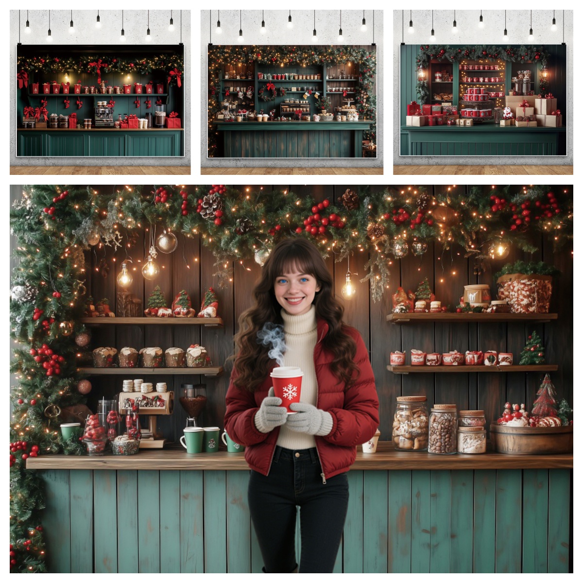 Christmas Photography Backdrop - Dessert Table Backdrop avaliação e preço