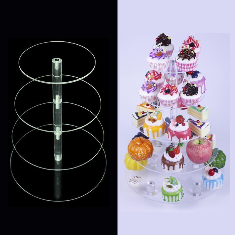 1 Pc 3/4/5 Tier Acrylic Round  - Cupcake Stand Tier avaliação e preço