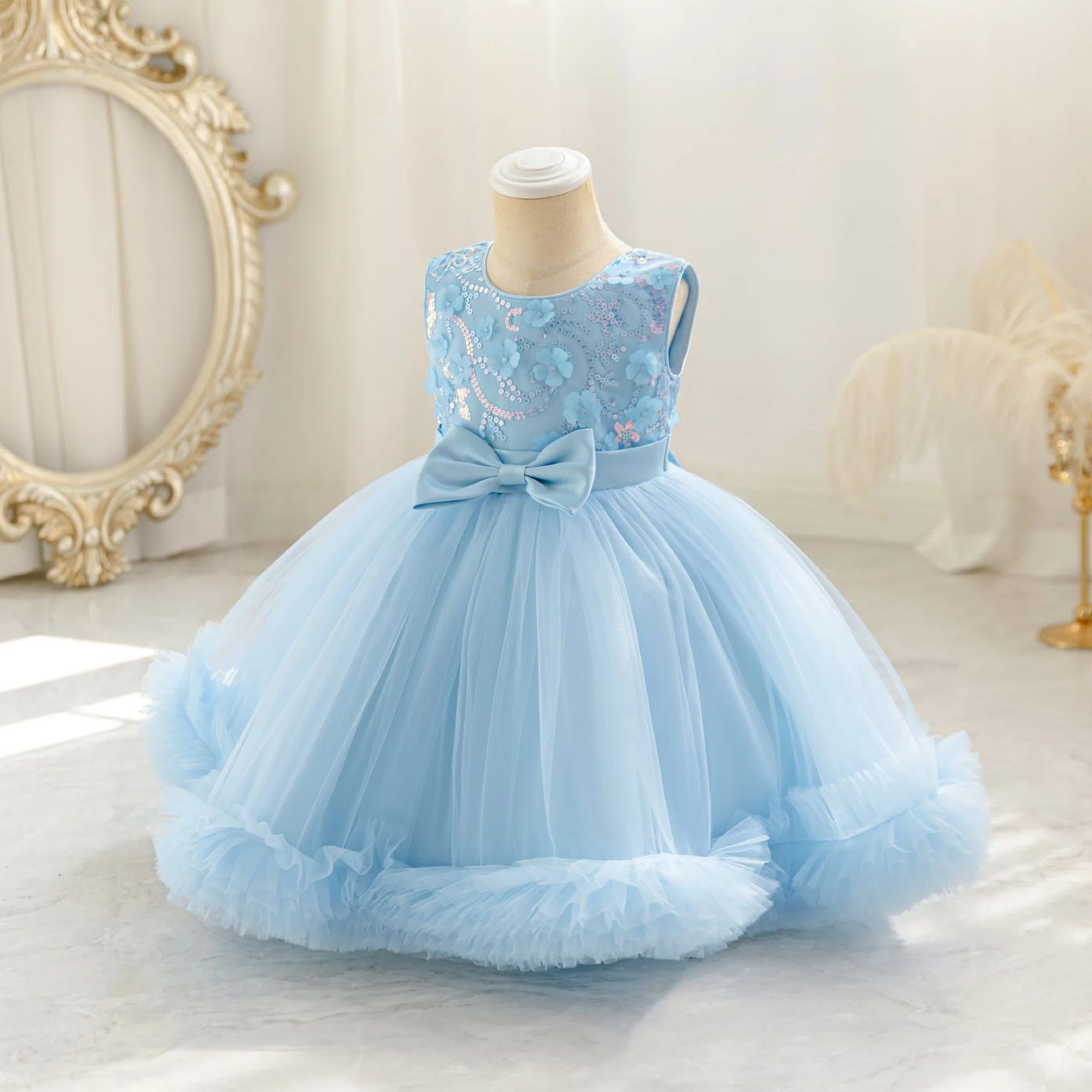 HETISO Tulle Puffy Flower Girl - Glitter Tablecloth avaliação e preço