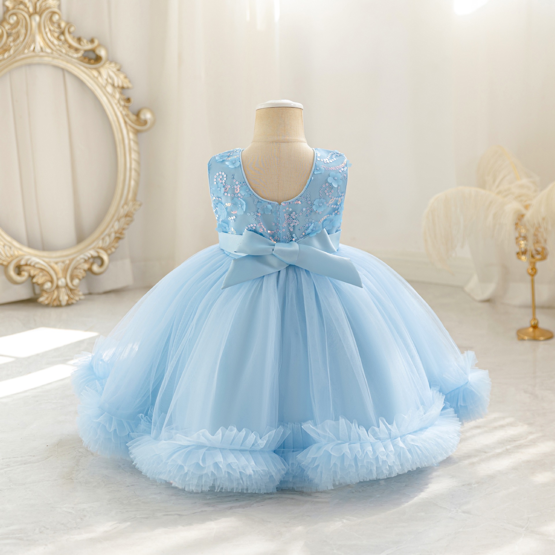 HETISO Tulle Puffy Flower Girl - Glitter Tablecloth avaliação e preço
