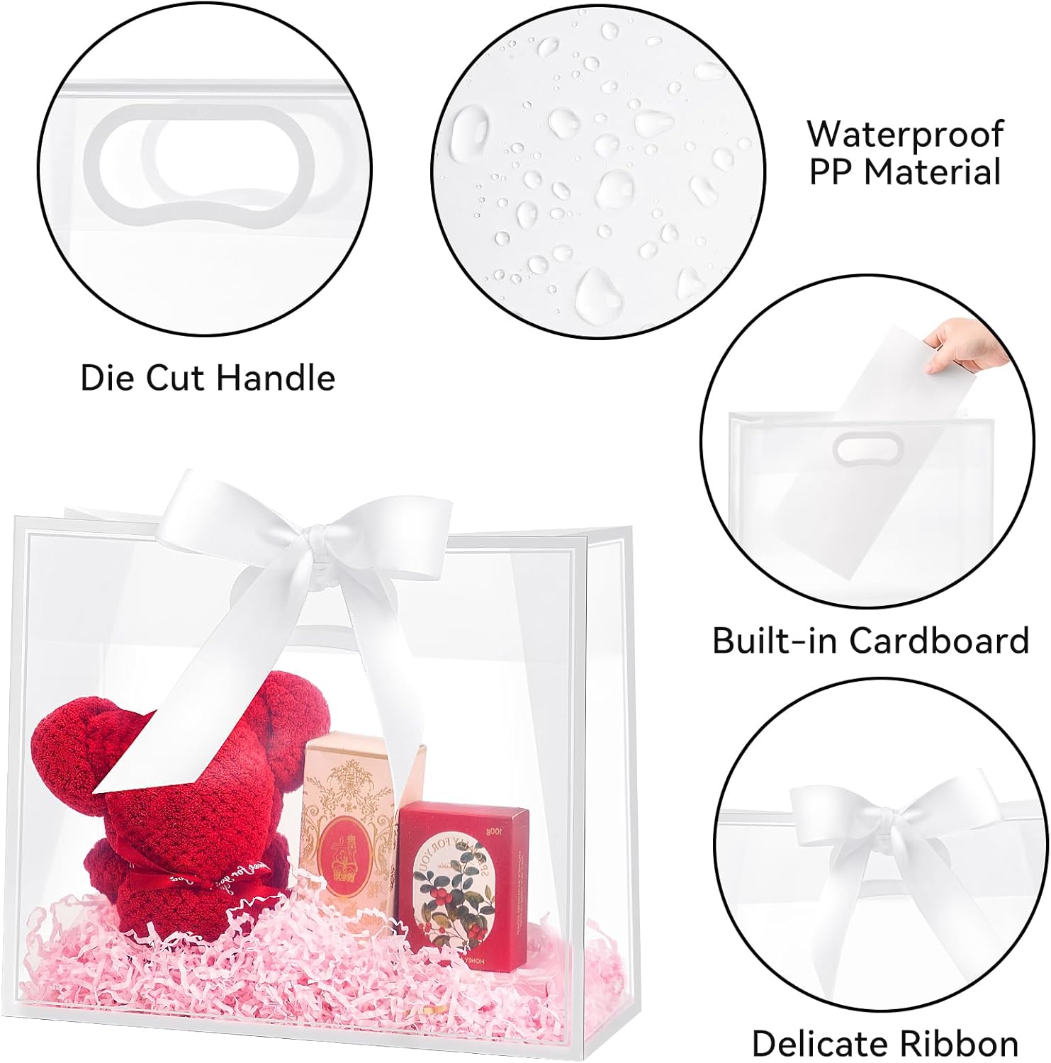 Clear Plastic Gift Bags with H - Party Favor Bag avaliação e preço