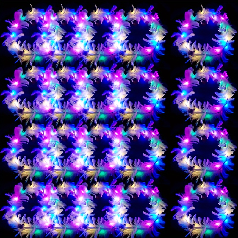 10pcs LED Feather Wreath Crown - Cotton Candy Cone avaliação e preço