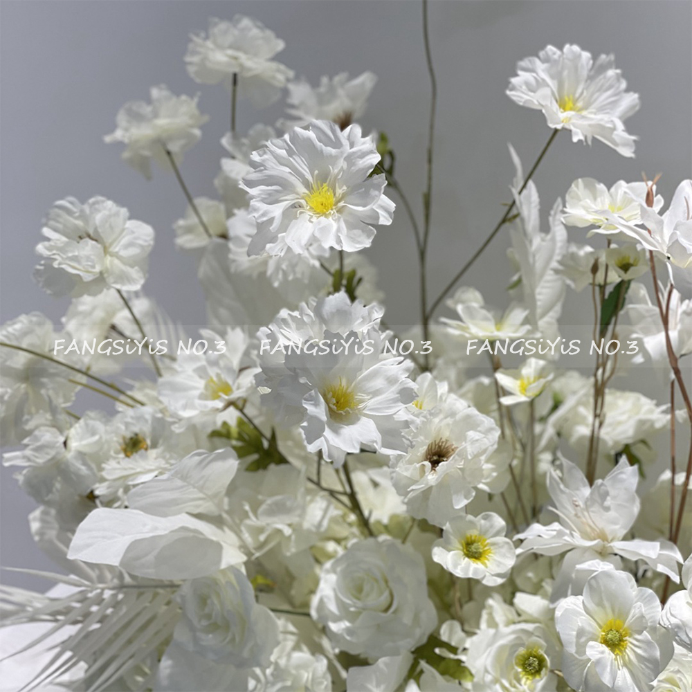 100/50CM Artificial White Rose - Flower Wall Panel avaliação e preço