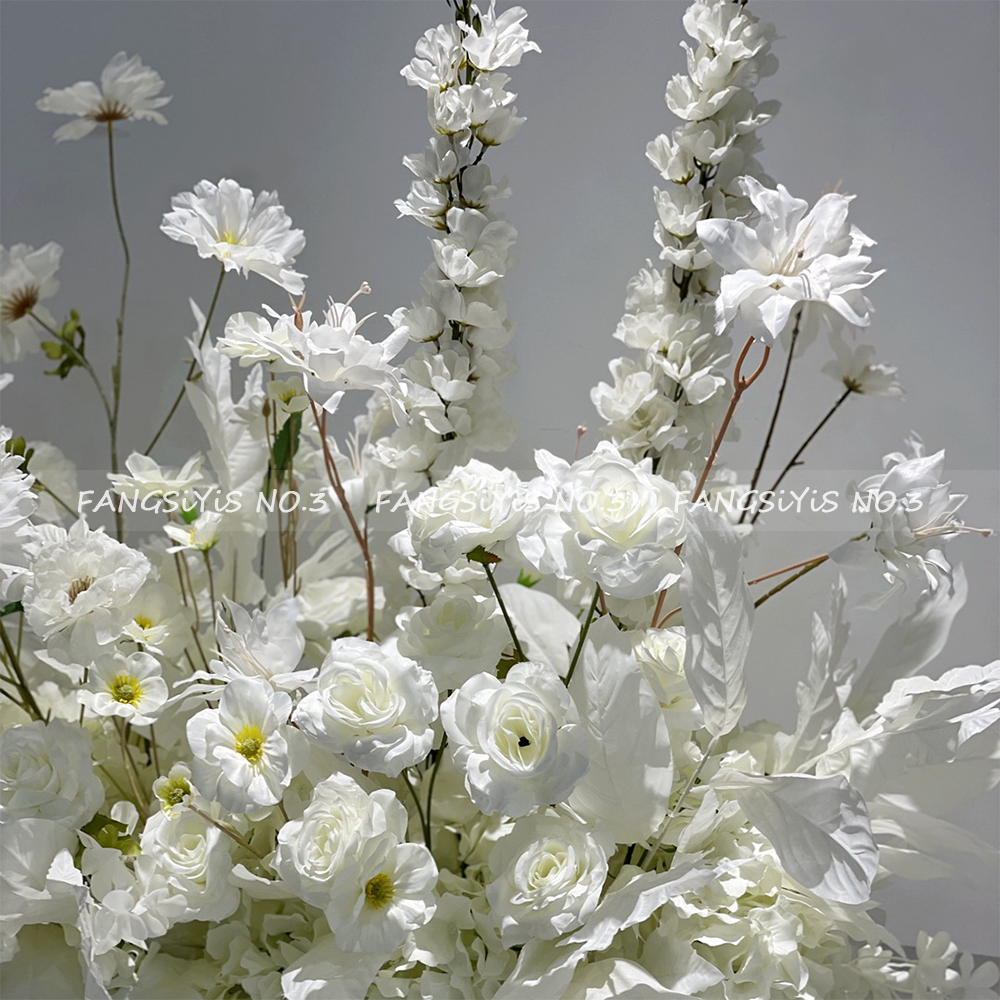 100/50CM Artificial White Rose - Flower Wall Panel avaliação e preço