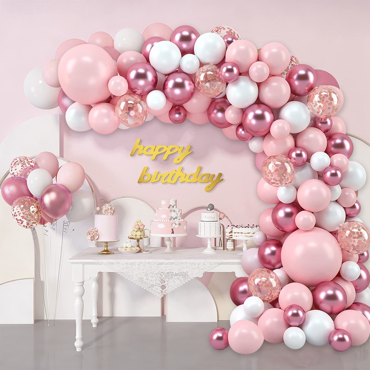 Pink Macaron Balloons Garland  - Balloon Arch Kit avaliação e preço