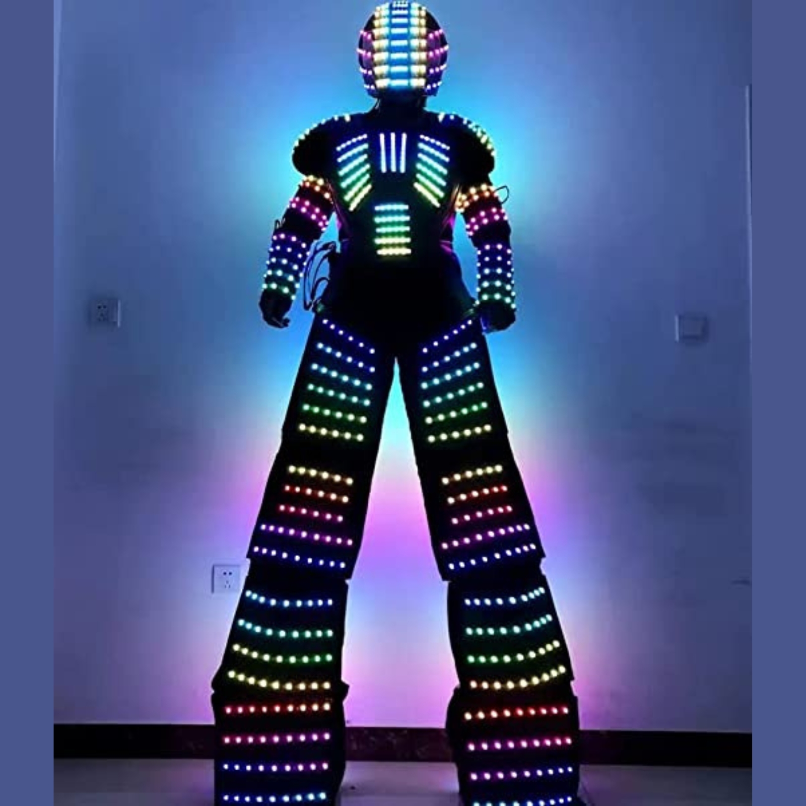 Adult LED Robot Costume Lumino - Event Party Dj avaliação e preço
