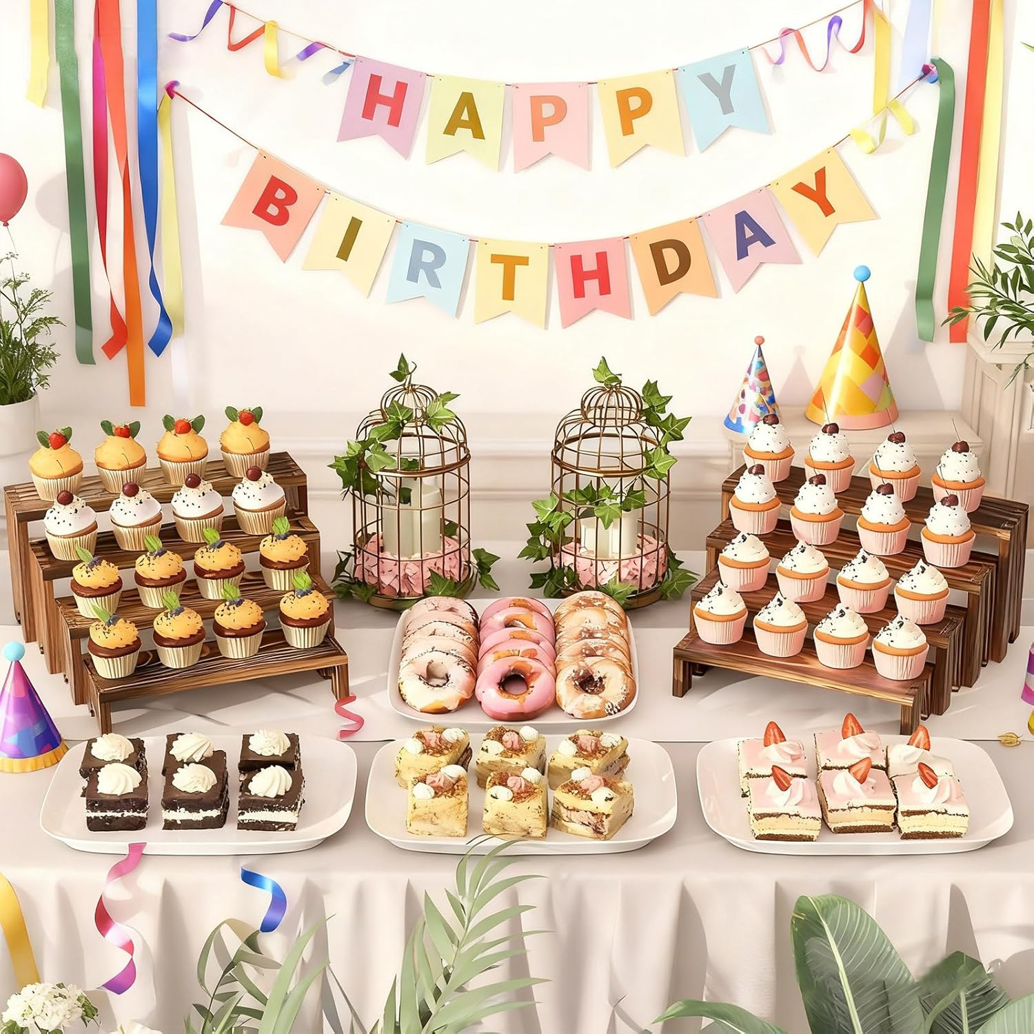2 Tier Wooden Cupcake Stand Se - Cupcake Stand Tier avaliação e preço