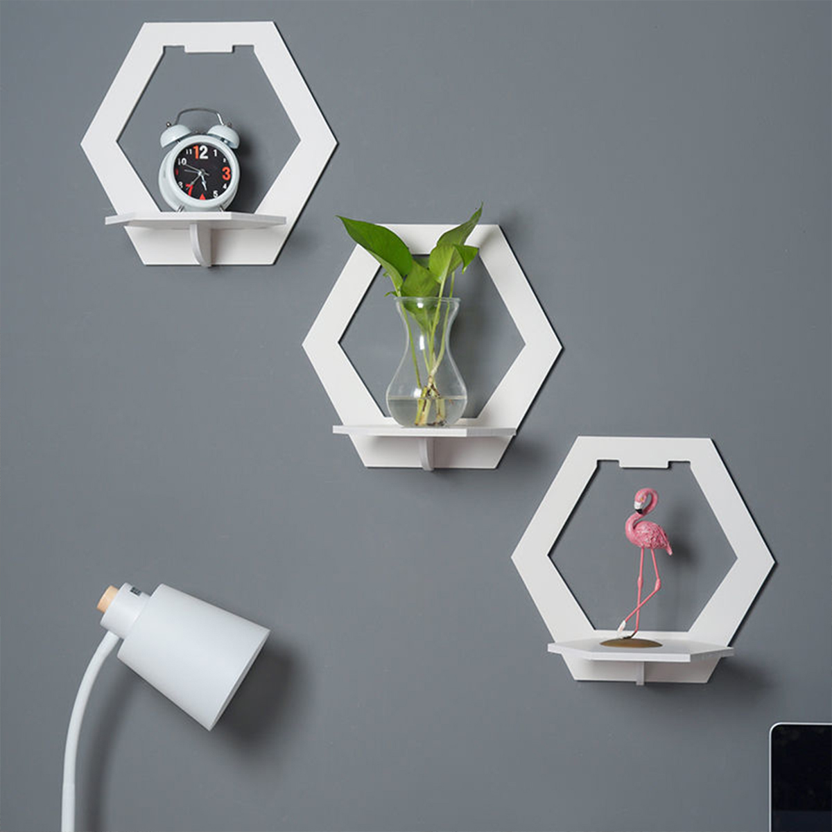 3Pcs Wall Organizer Wall Shelf - Flower Wall Panel avaliação e preço