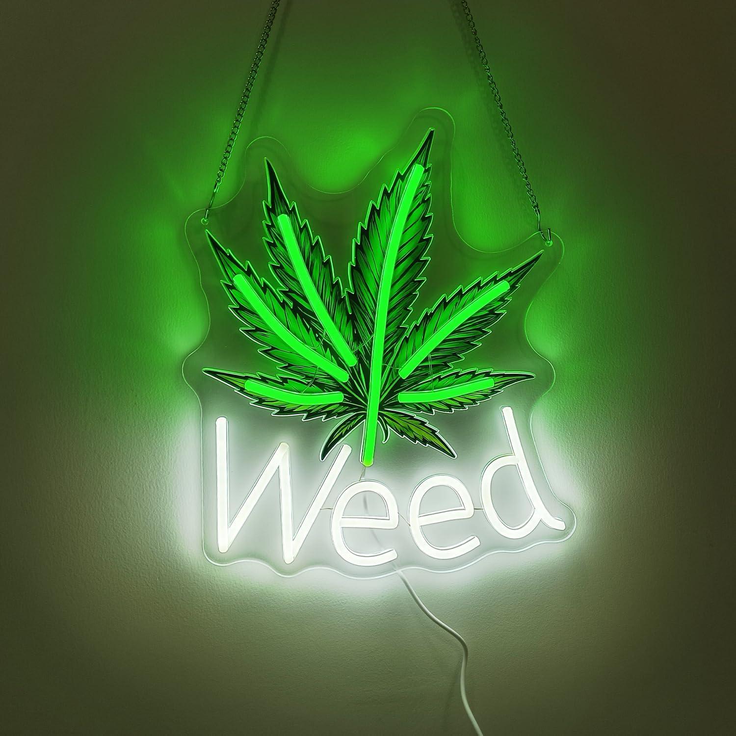 Weed Neon Sign Leaf LED Lights - Neon Sign Party avaliação e preço
