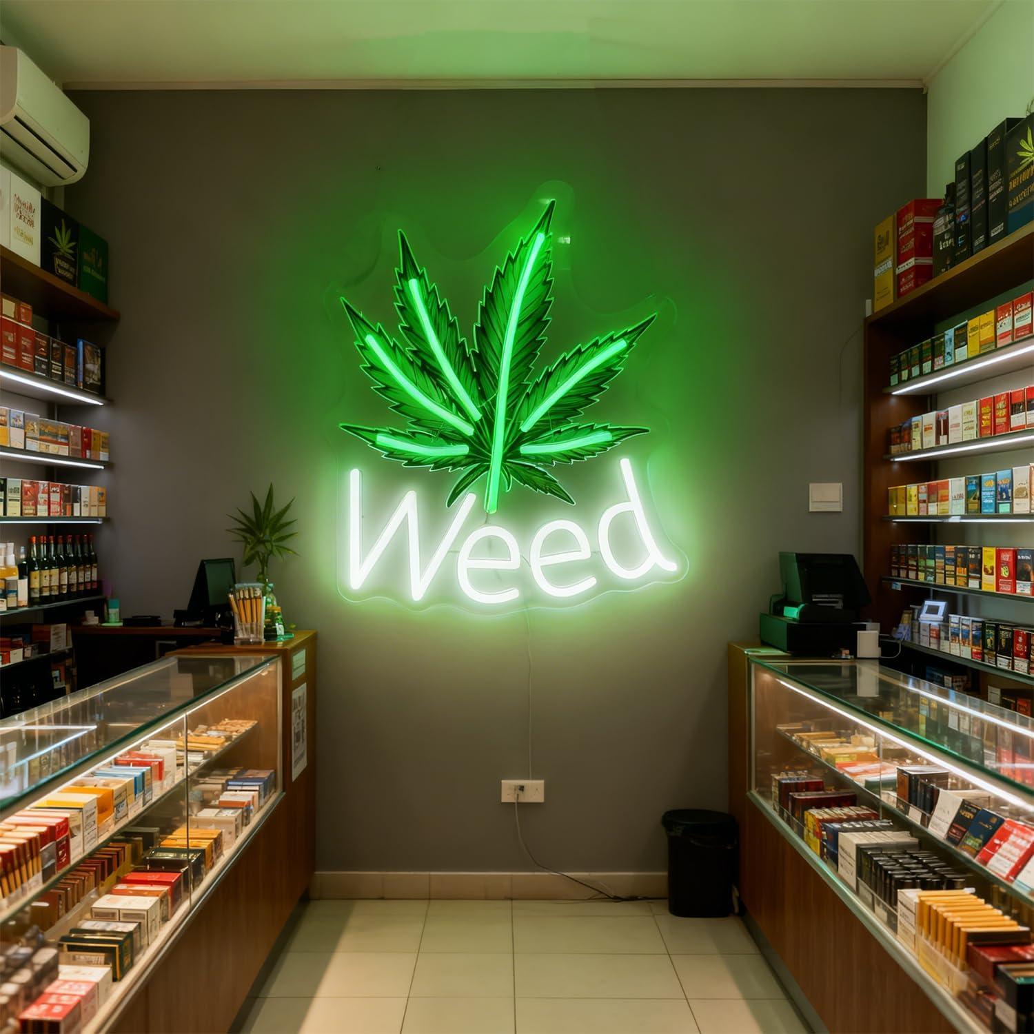 Weed Neon Sign Leaf LED Lights - Neon Sign Party avaliação e preço