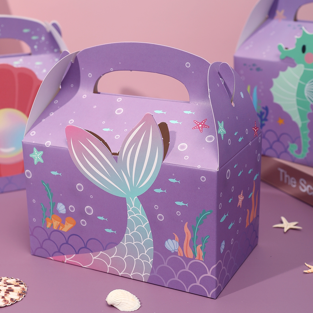 6pcs Mermaid Gift Paper Bags O - Event Party Box avaliação e preço