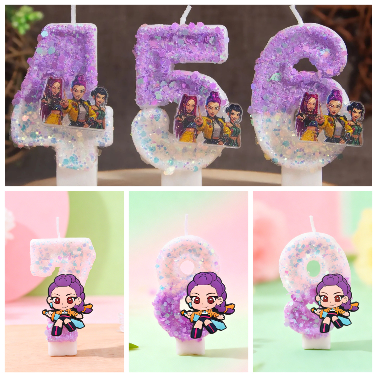 Cartoon 1-9 Birthday Candles,  - Event Party Shop avaliação e preço