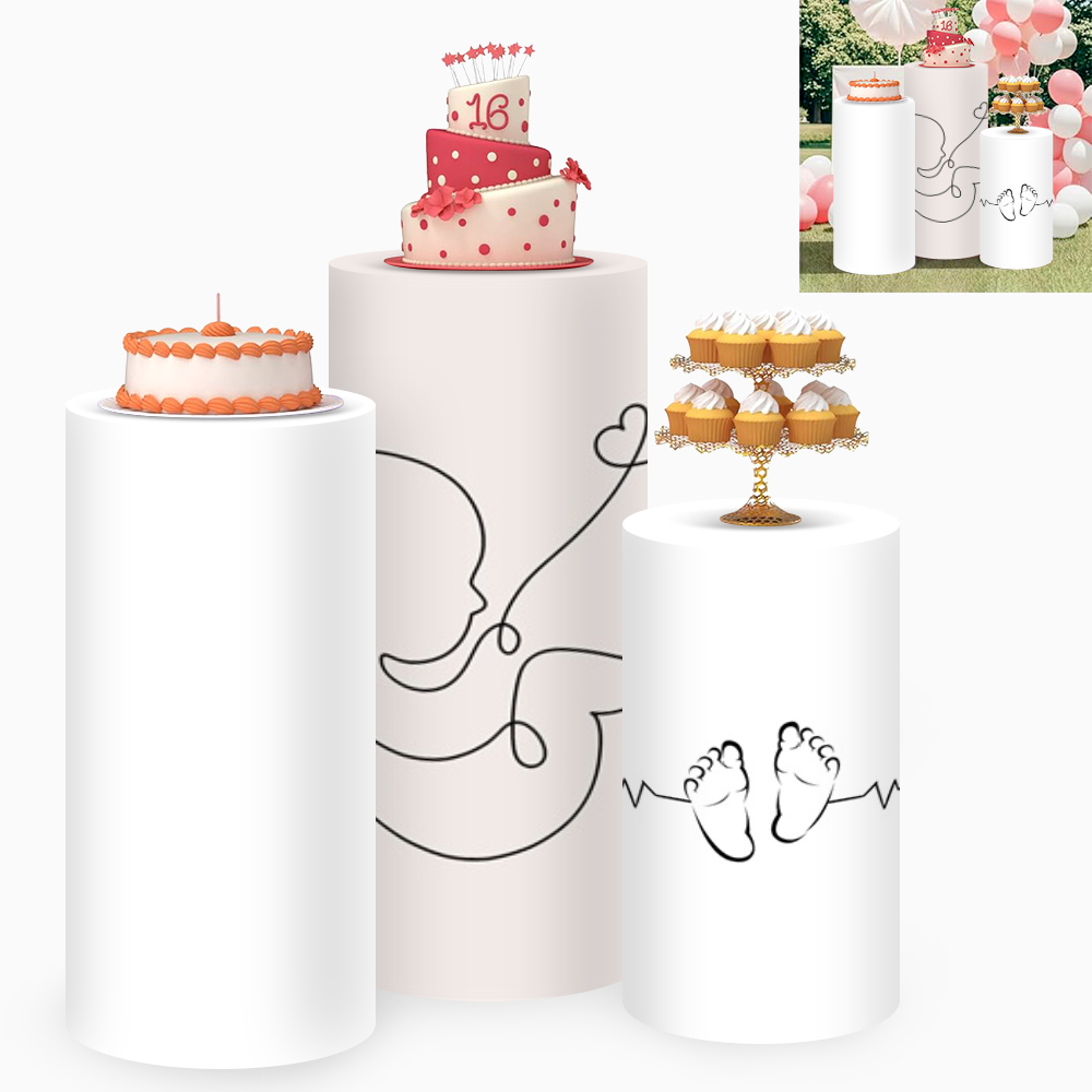 Yeele 3PCS Baby Silhouette Cyl - Dessert Table Backdrop avaliação e preço