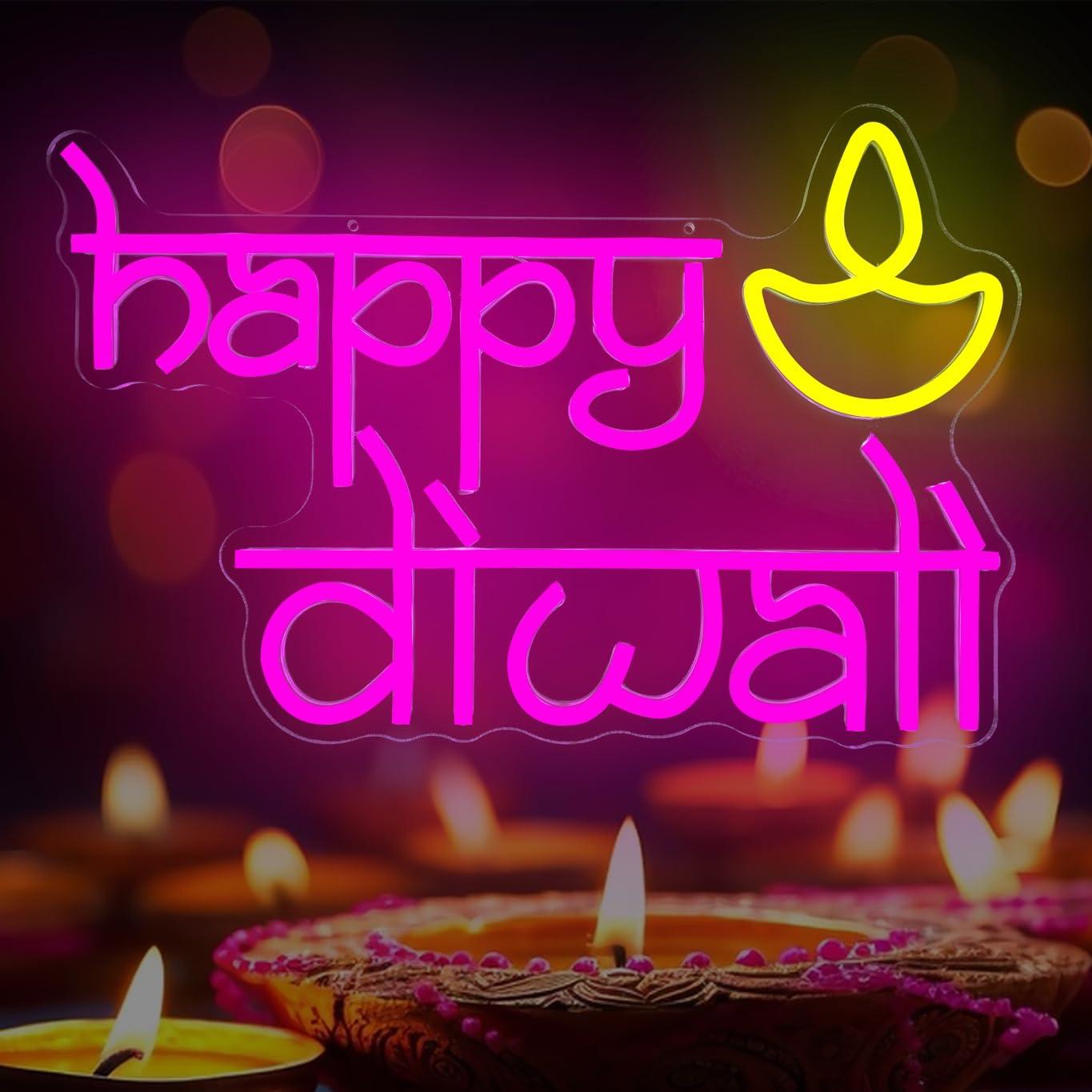 Happy Diwali Neon Sign USB Pow - Neon Sign Party avaliação e preço