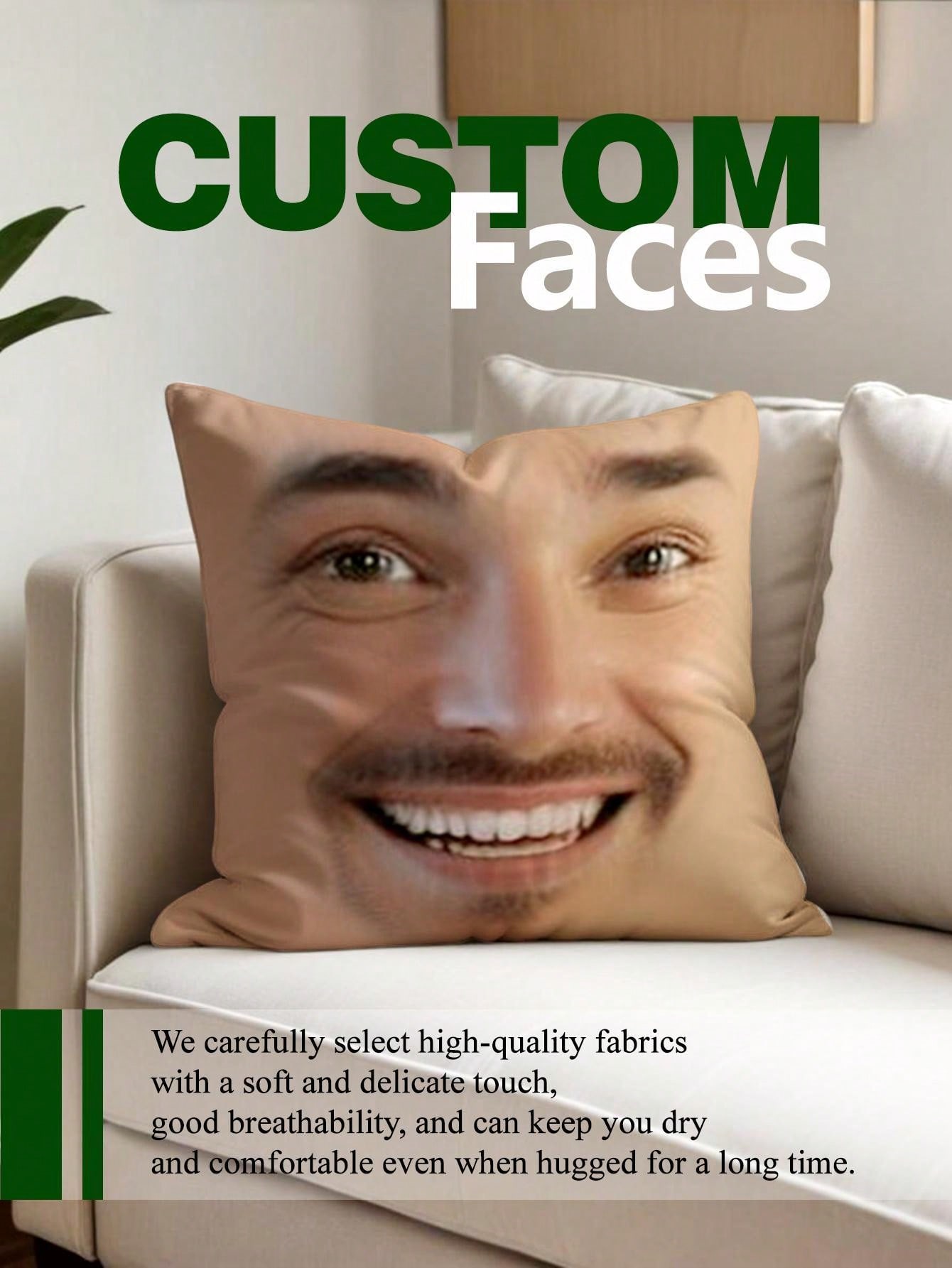 1pc Custom Face Square Pillow  - Eve Party avaliação e preço