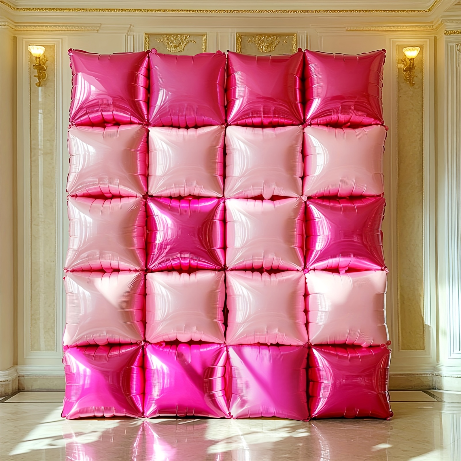 25pcs Magenta Pink Square Foil - Balloon Arch Kit avaliação e preço