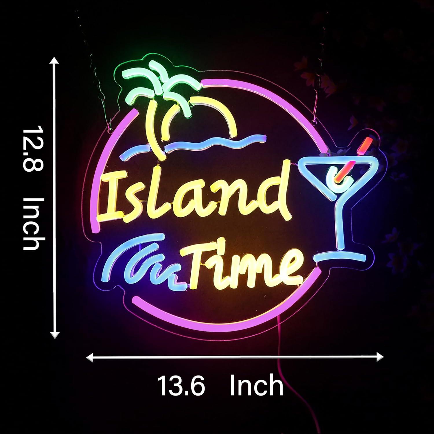 Island Time Neon Sign LED Ligh - Neon Sign Party avaliação e preço