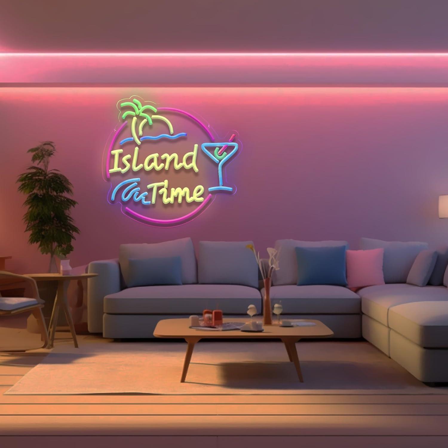 Island Time Neon Sign LED Ligh - Neon Sign Party avaliação e preço