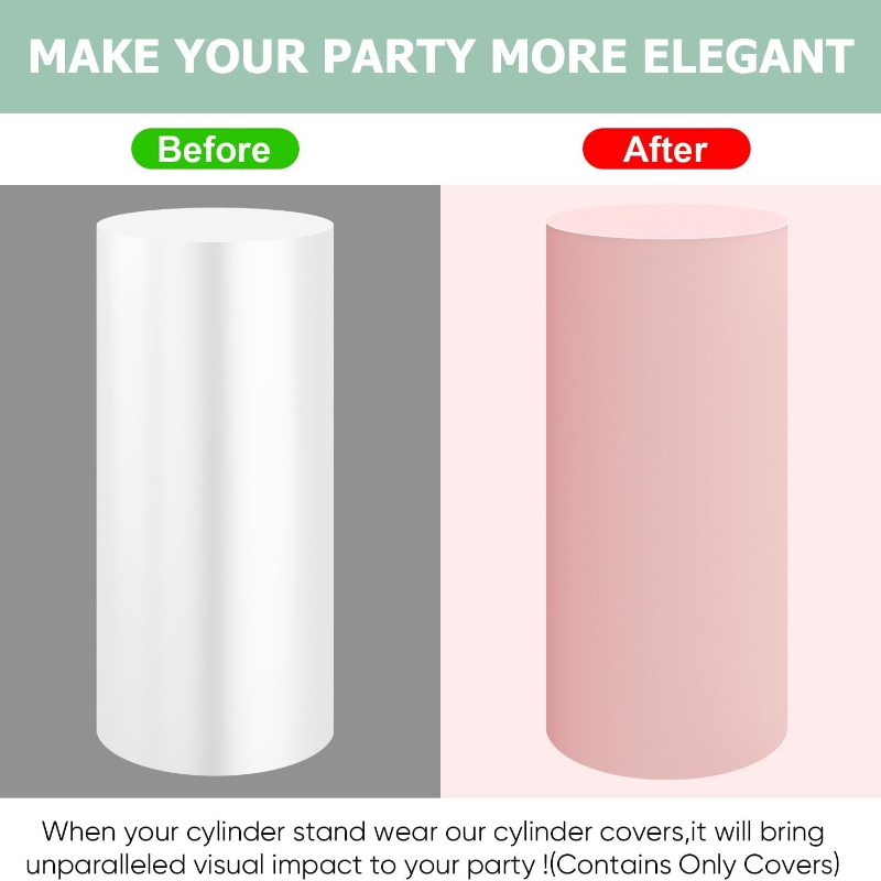 White Wedding Party Cylinder S - Dessert Table Backdrop avaliação e preço