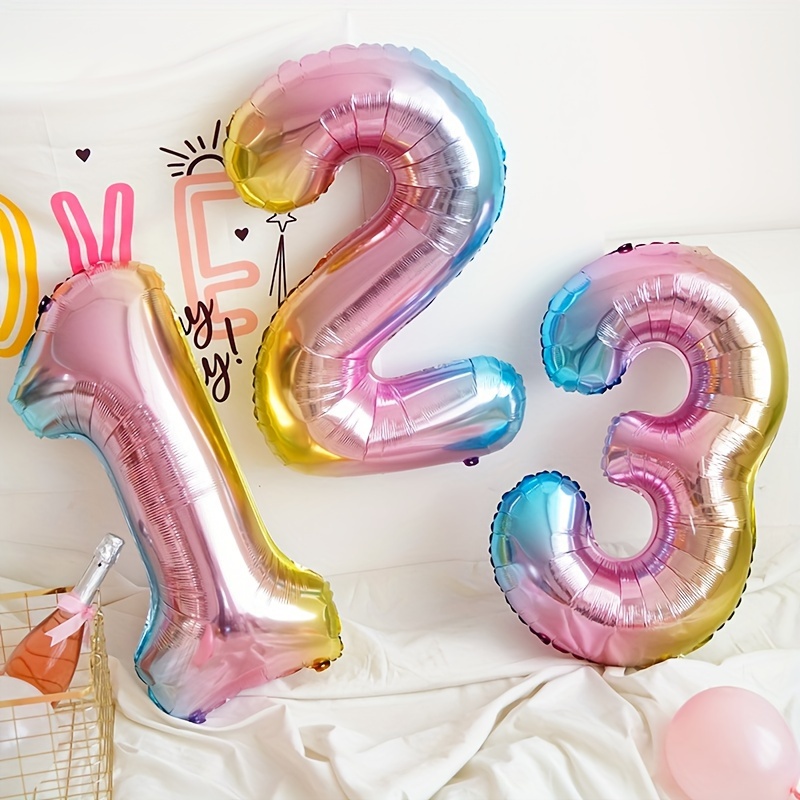 32inch Rainbow Gradient Number - Balloon Pump Hand avaliação e preço