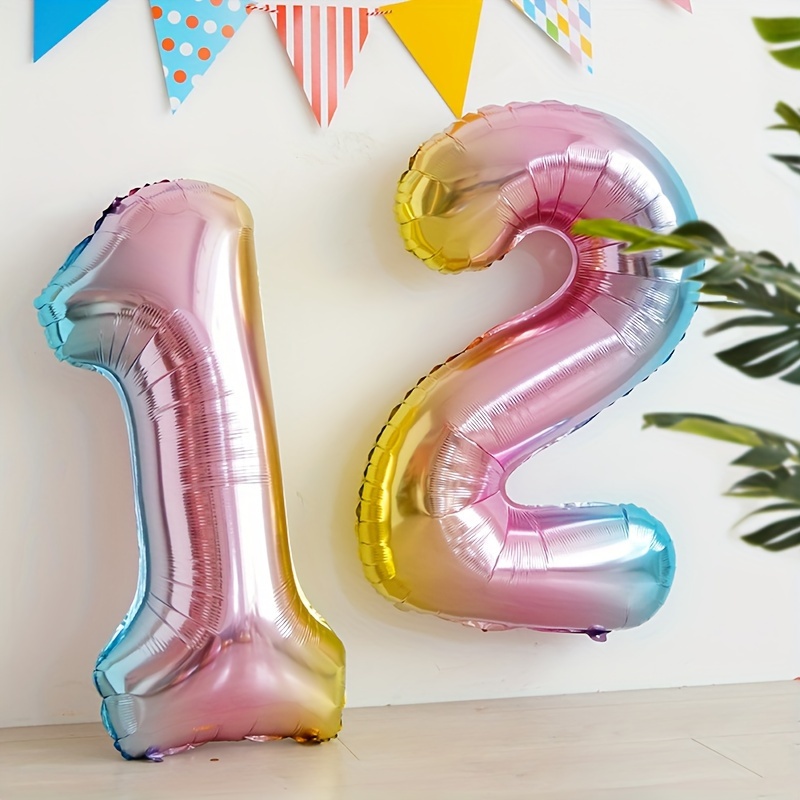 32inch Rainbow Gradient Number - Balloon Pump Hand avaliação e preço