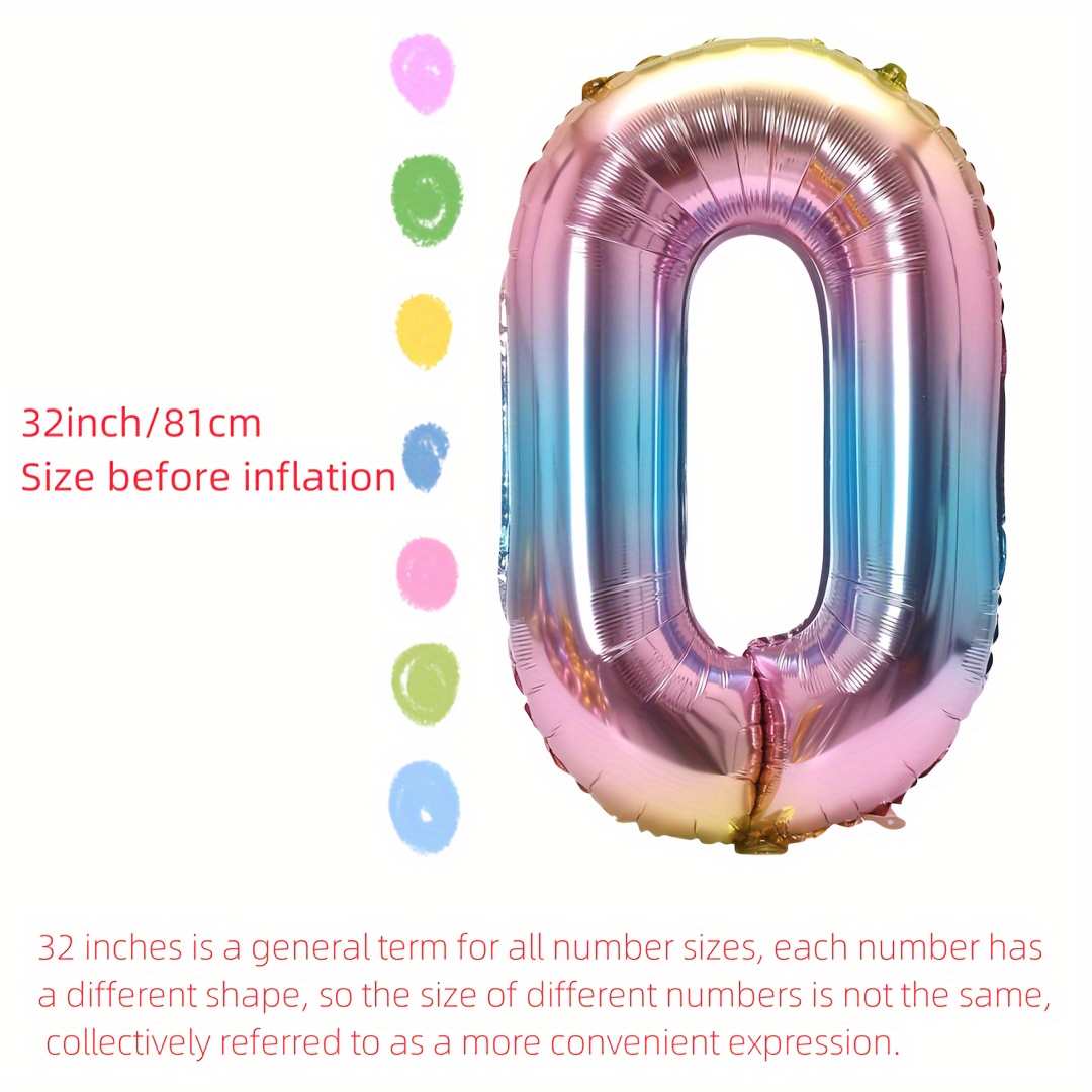 32inch Rainbow Gradient Number - Balloon Pump Hand avaliação e preço