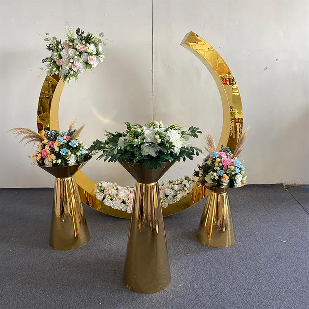 Hot Sale Gold Trim Flower Acry - Party Event Supplier avaliação e preço