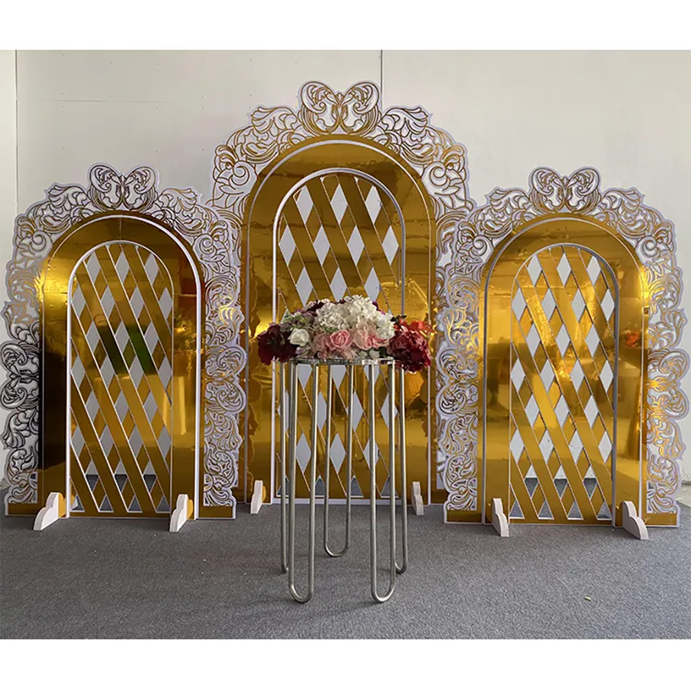 Hot Sale Gold Trim Flower Acry - Party Event Supplier avaliação e preço