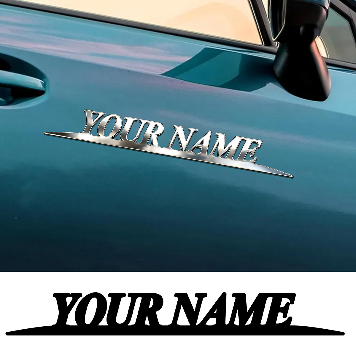 Metal Trendy YOUR NAME Sticker - Event Suppliers avaliação e preço