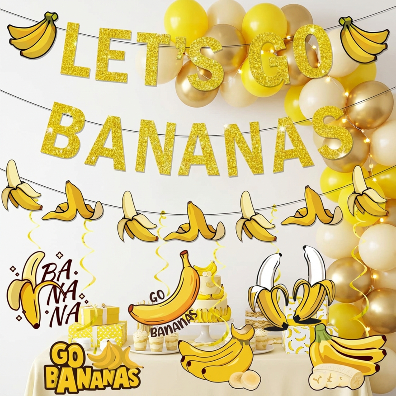 Yellow Bananas Birthday Banner - Let'S Party Event Supply avaliação e preço