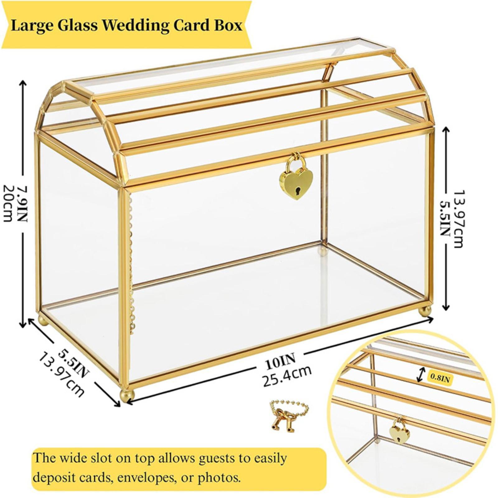 Glass Wedding Card Box Storage - Event Party Box avaliação e preço