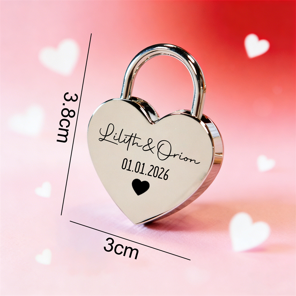 Custom Name Heart-Shaped Padlo - Eve Party avaliação e preço