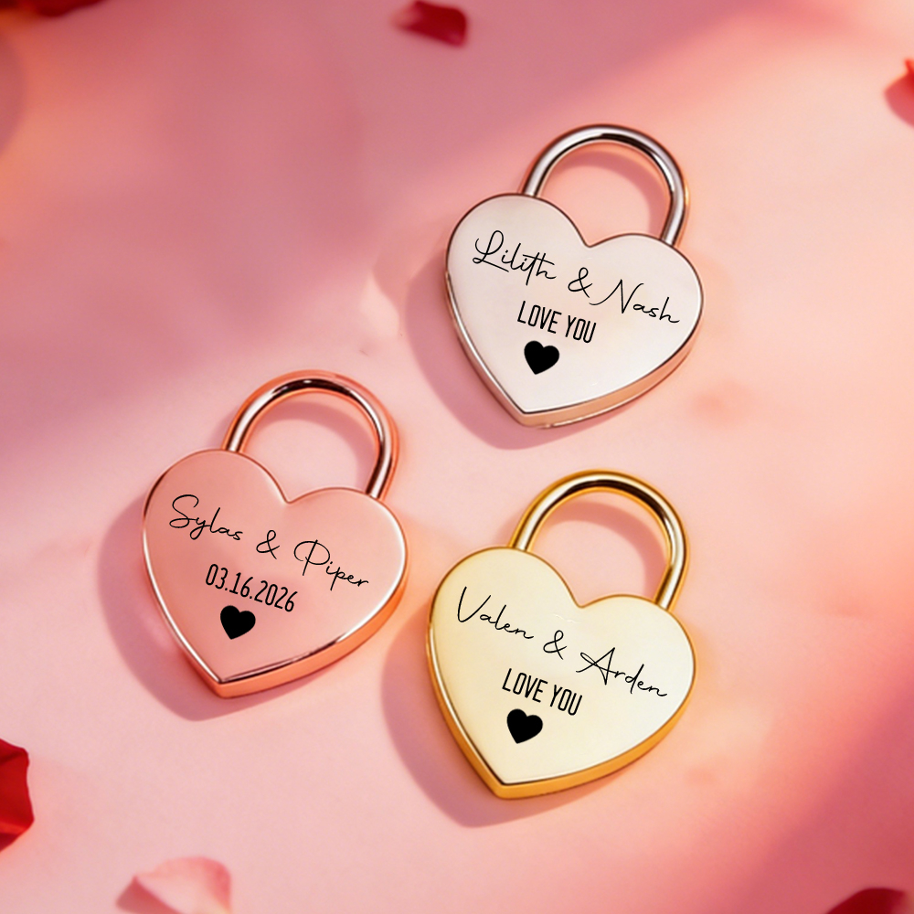 Custom Name Heart-Shaped Padlo - Eve Party avaliação e preço