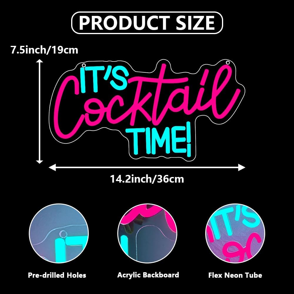 Cocktails Neon Sign USB Powere - Neon Sign Party avaliação e preço