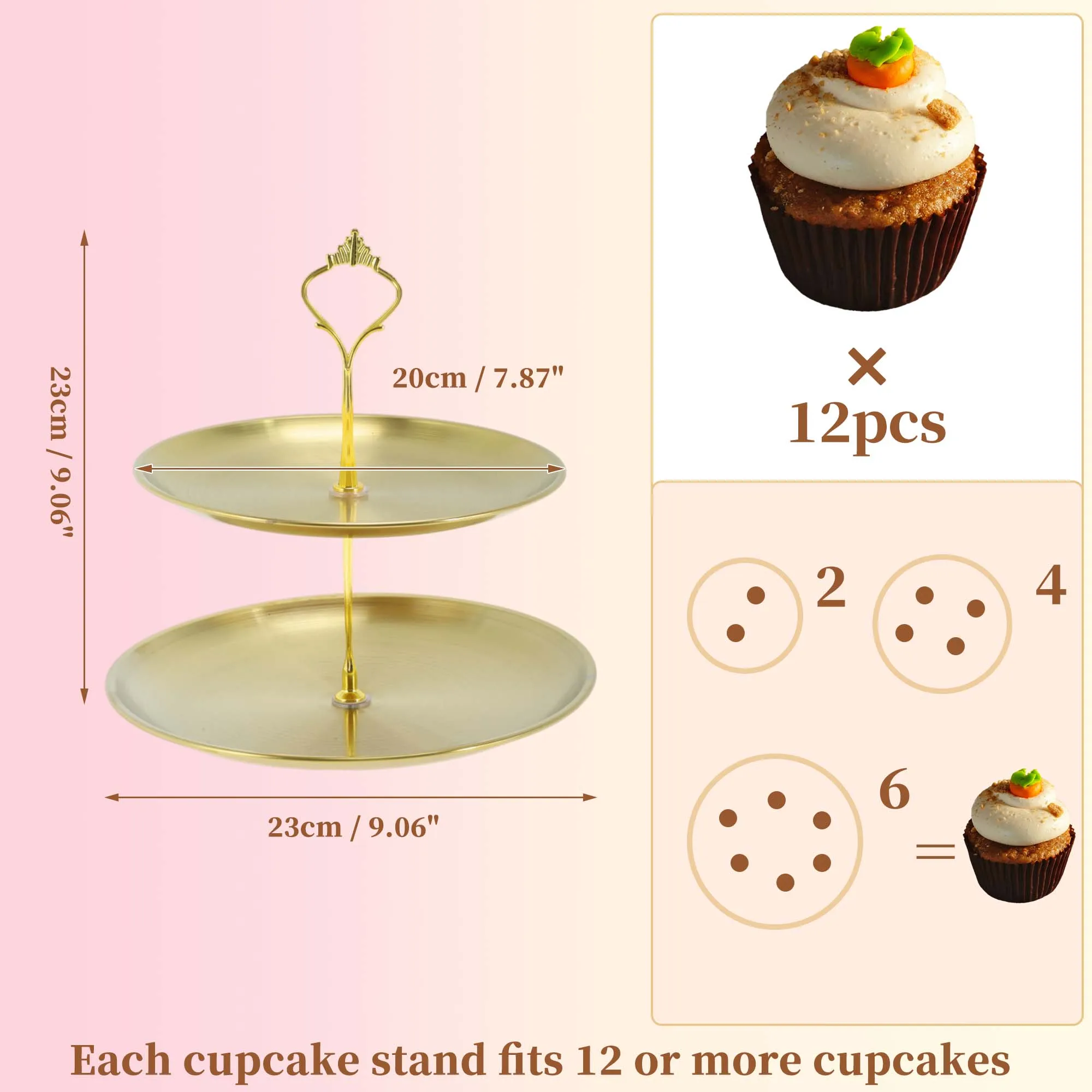 2 Tier Dessert Cupcake Stand H - Cupcake Stand Tier avaliação e preço