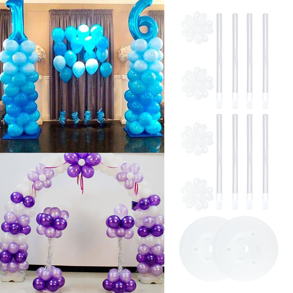 2Sets Balloon Column Stand Kit - Balloon Arch Kit avaliação e preço