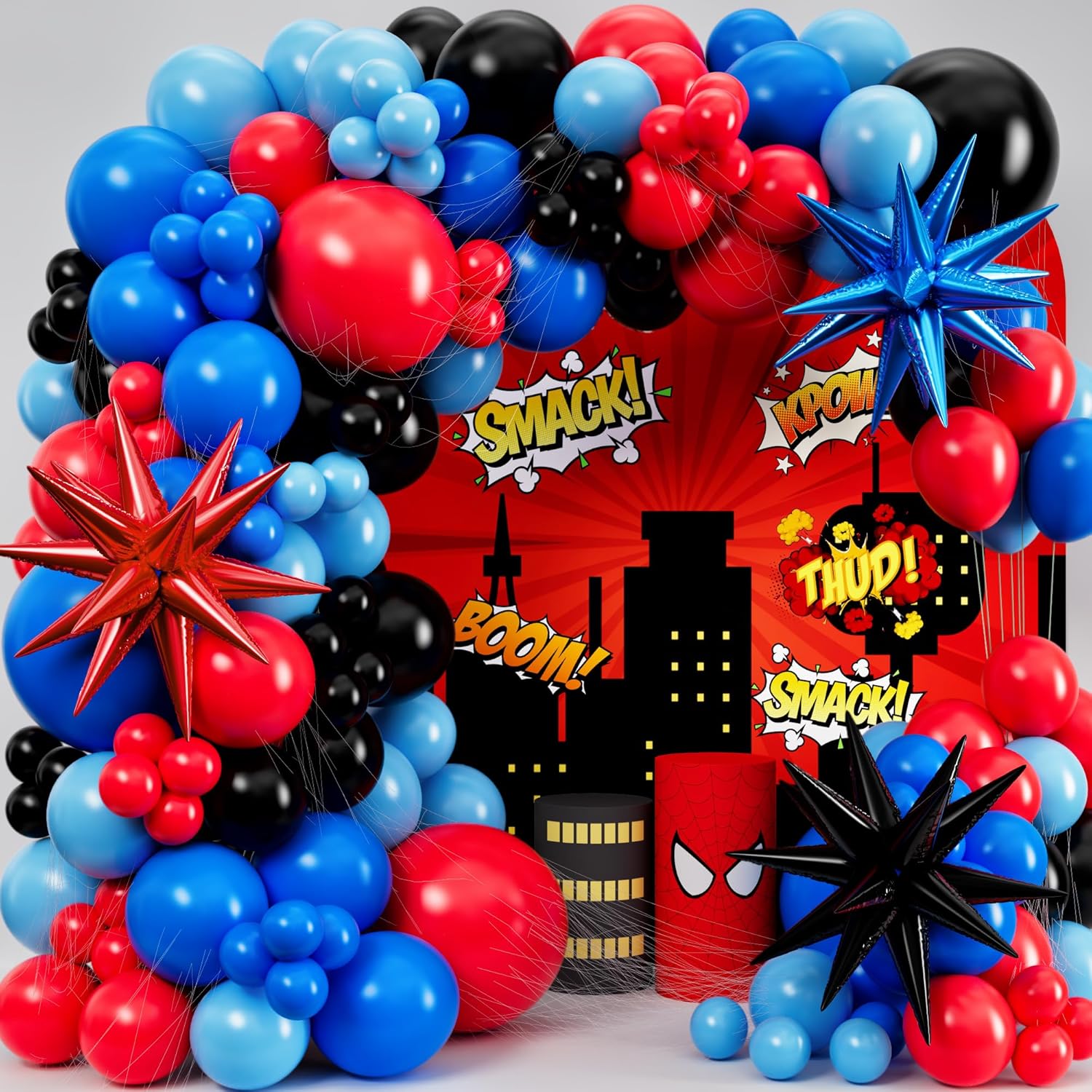 Black Red Blue Latex Balloons  - Balloon Arch Kit avaliação e preço