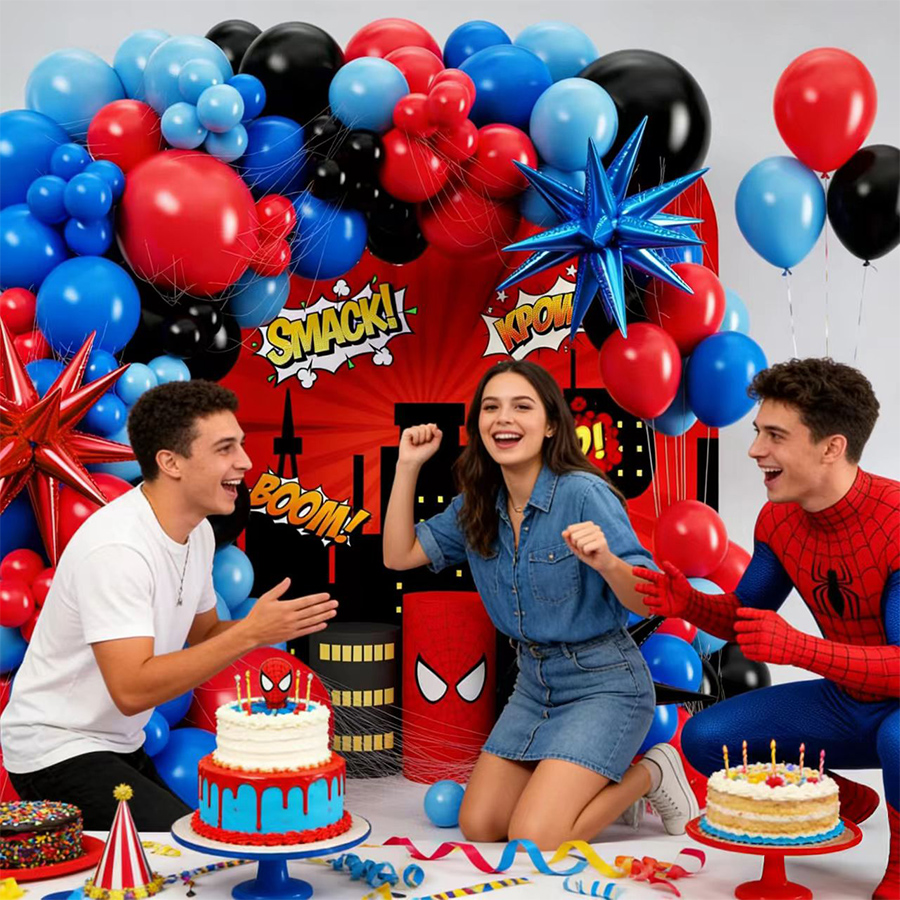 Black Red Blue Latex Balloons  - Balloon Arch Kit avaliação e preço