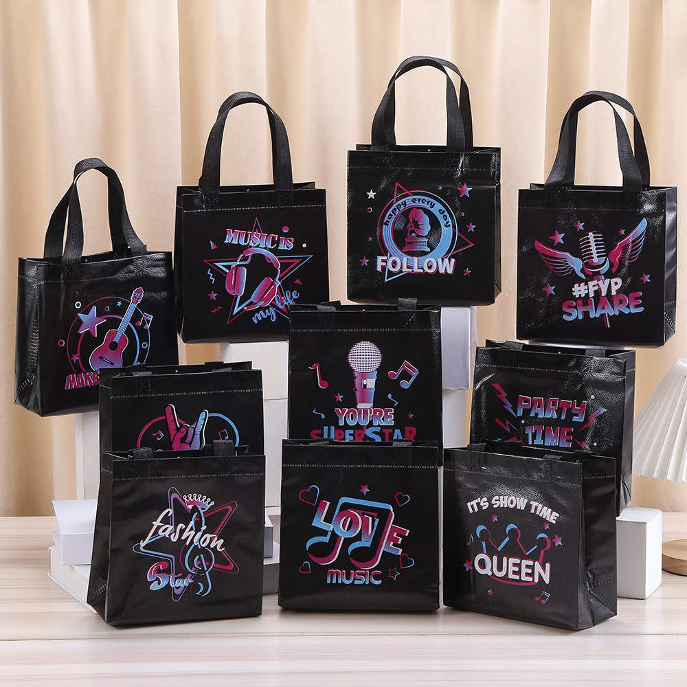 10Pcs Black Let's Rock Music T - Event Party Shop avaliação e preço