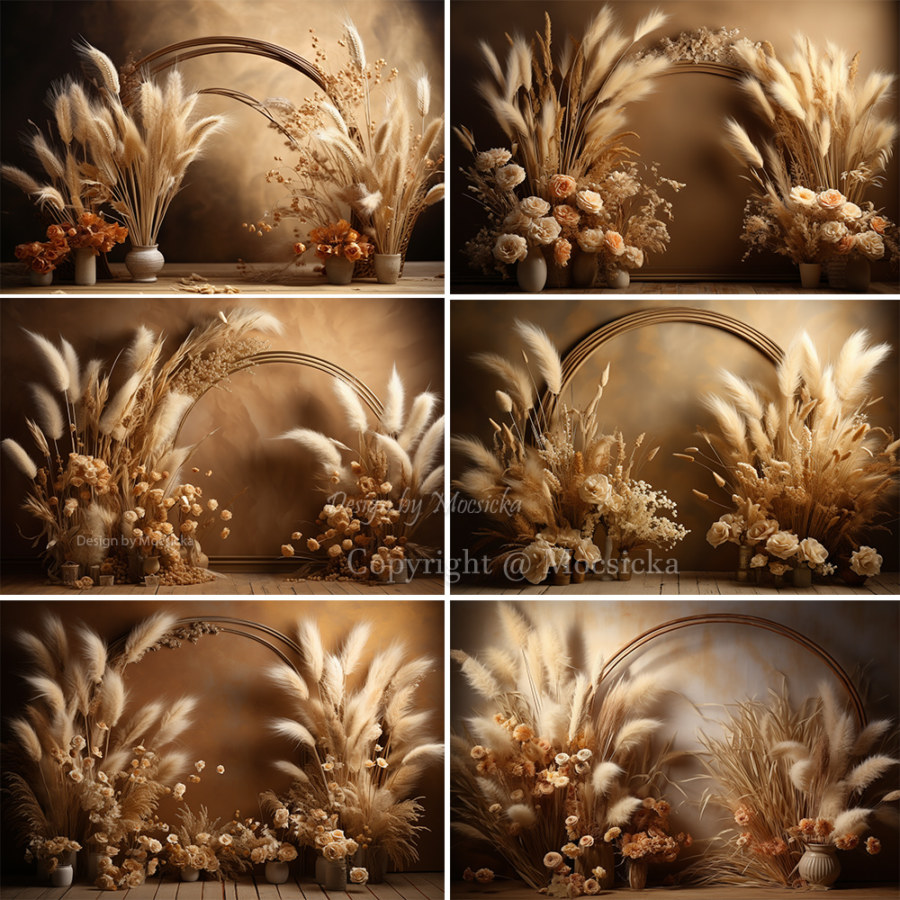 Mocsicka Boho Retro Brown Phot - Dessert Table Backdrop avaliação e preço