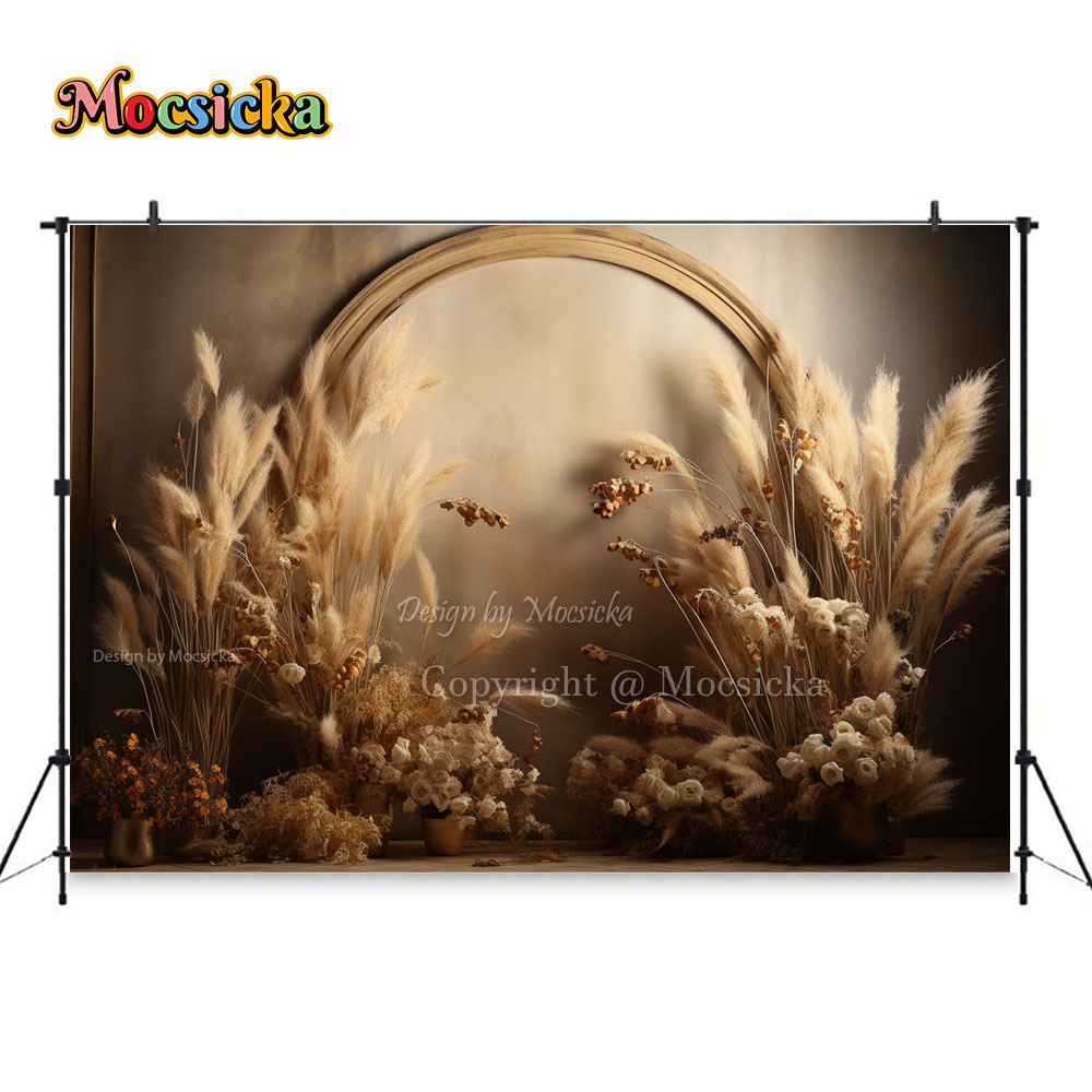 Mocsicka Boho Retro Brown Phot - Dessert Table Backdrop avaliação e preço