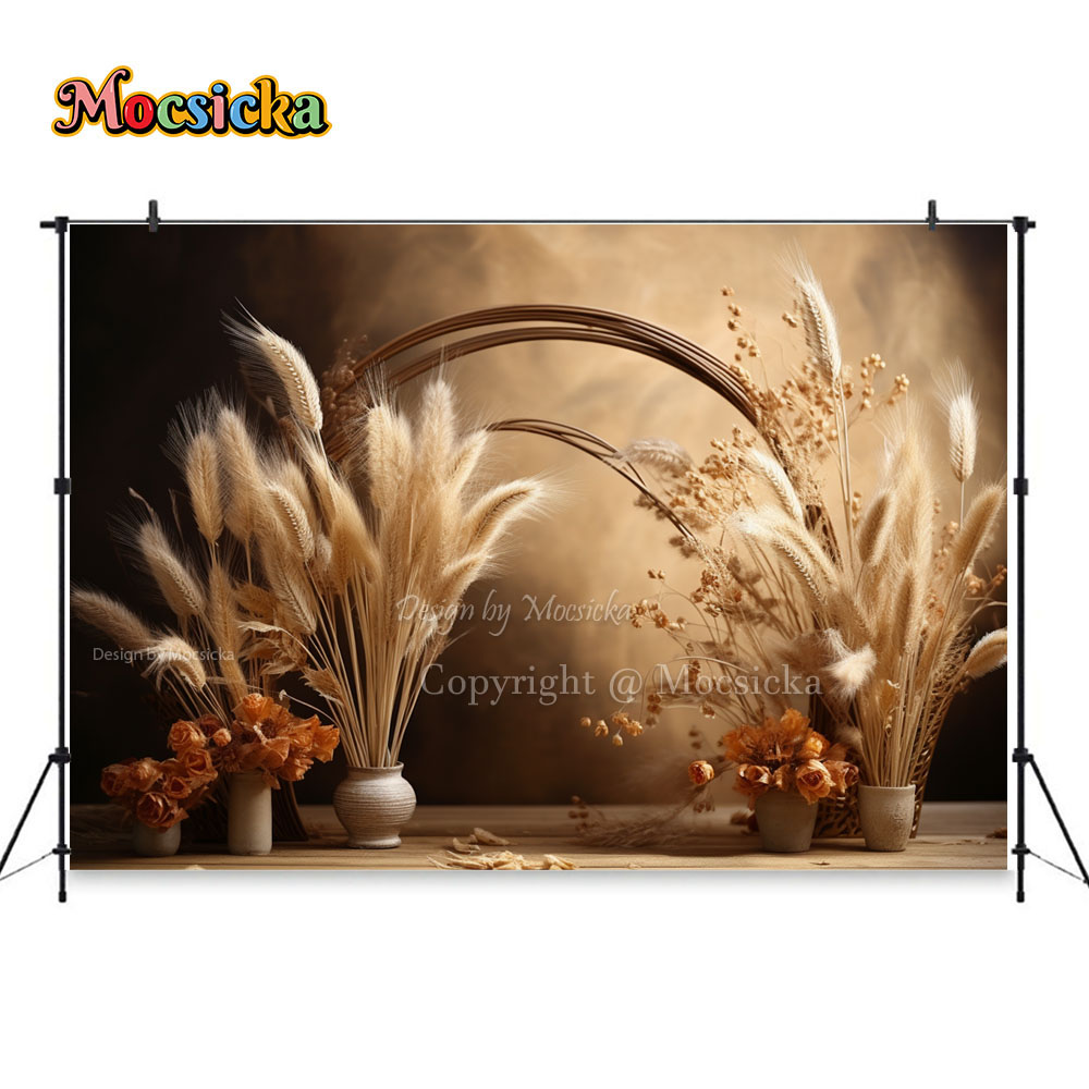 Mocsicka Boho Retro Brown Phot - Dessert Table Backdrop avaliação e preço