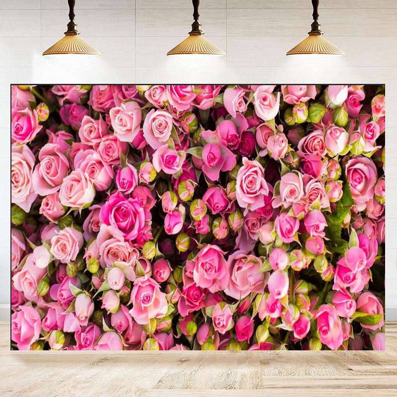 Pink Red Rose Flowers Theme Ph - Dessert Table Backdrop avaliação e preço