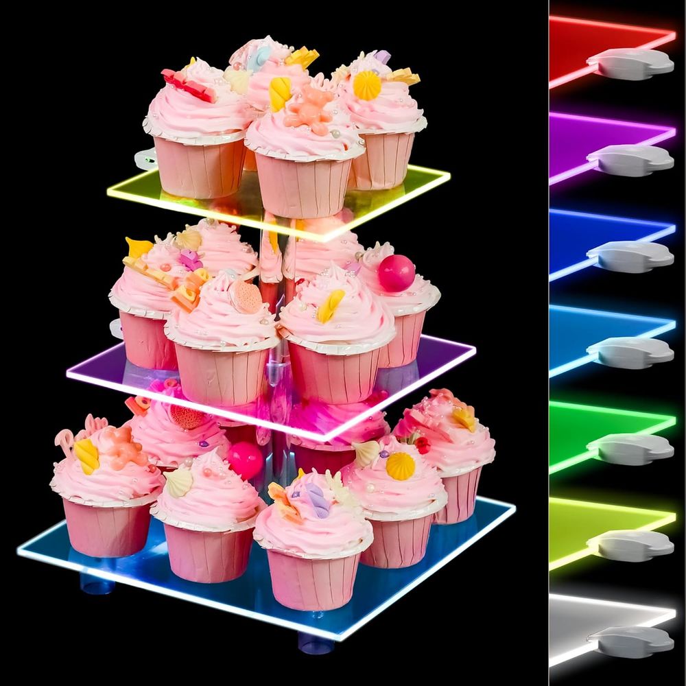 3-Tier Acrylic Cupcake Tower w - Cupcake Stand Tier avaliação e preço