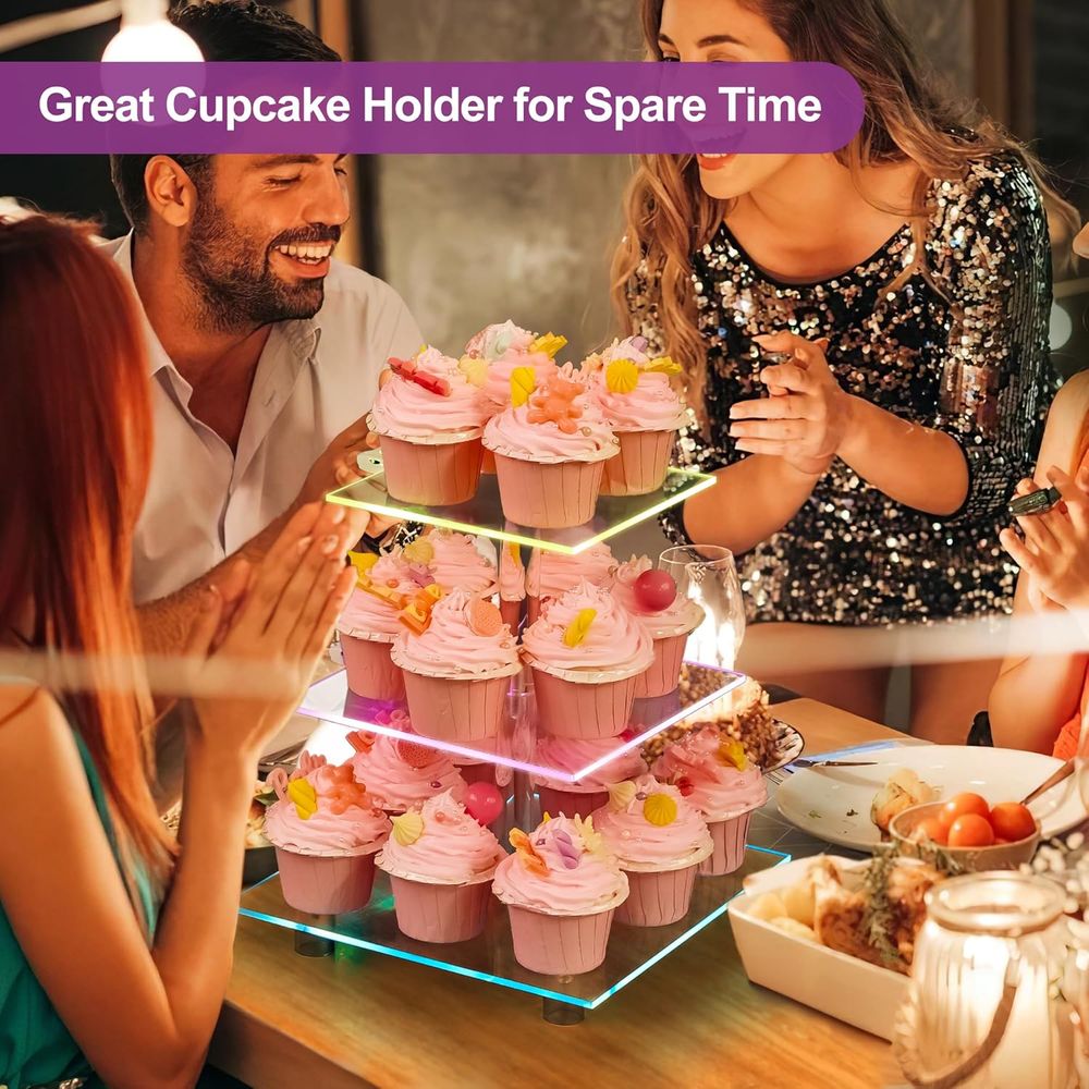 3-Tier Acrylic Cupcake Tower w - Cupcake Stand Tier avaliação e preço