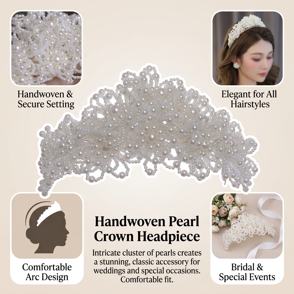 Pearl Crown Headpiece For Wedd - Event Suppliers avaliação e preço