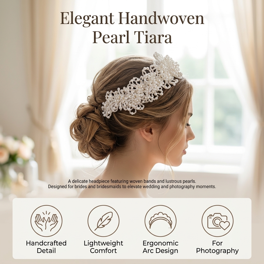Pearl Crown Headpiece For Wedd - Event Suppliers avaliação e preço